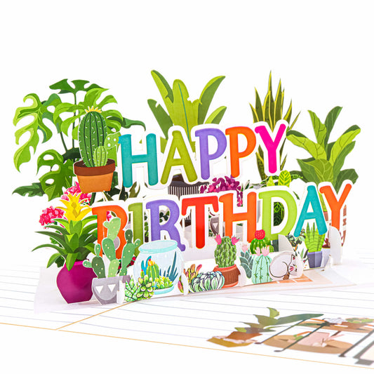 Birthday Plants pop up card